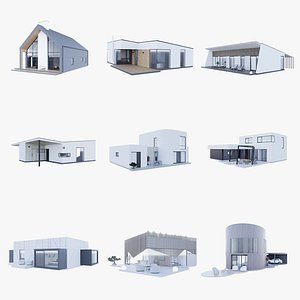 3D 10 Houses Part 2 - Created with fully parametric Revit Families