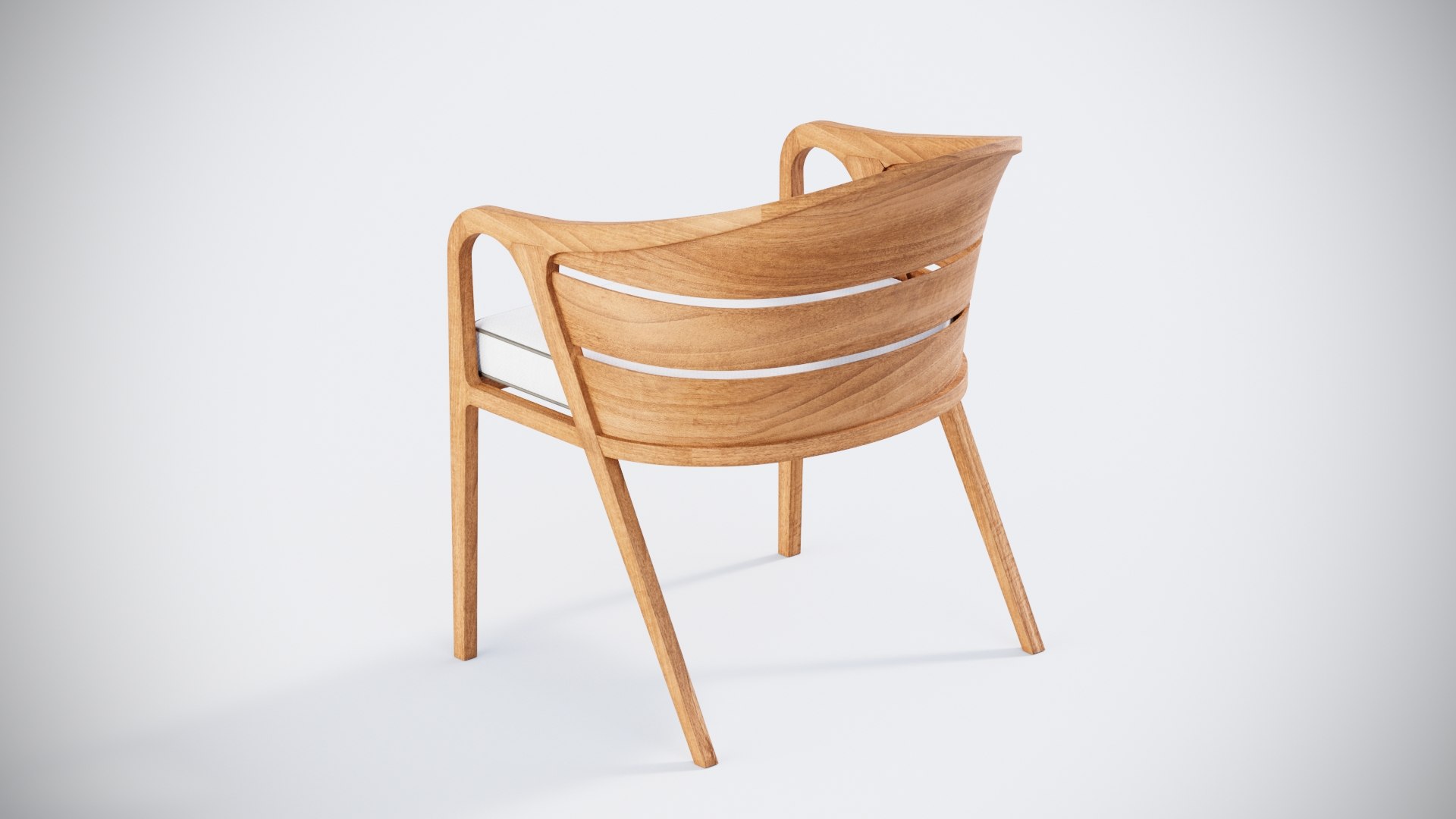 Wooden Rounded Back Chair 3D Model TurboSquid 2156630
