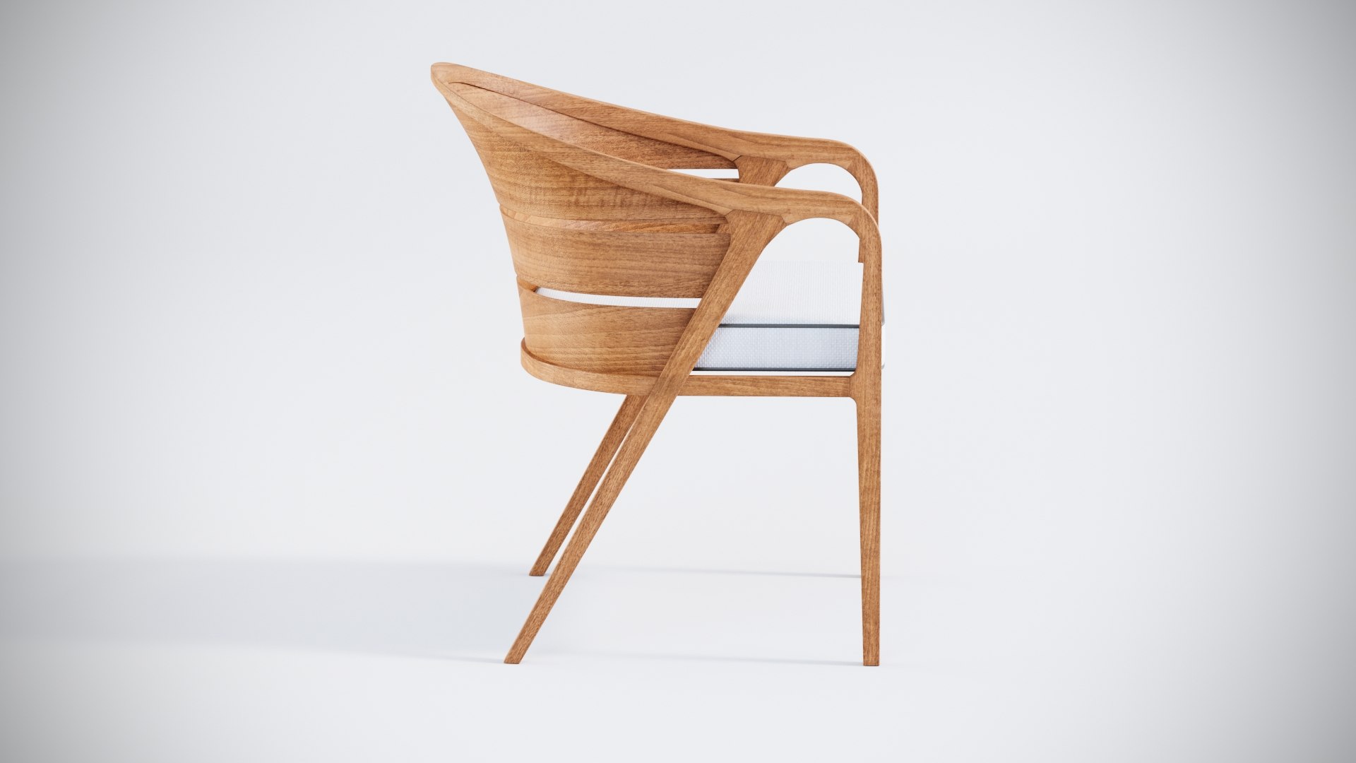 Wooden Rounded Back Chair 3D Model TurboSquid 2156630