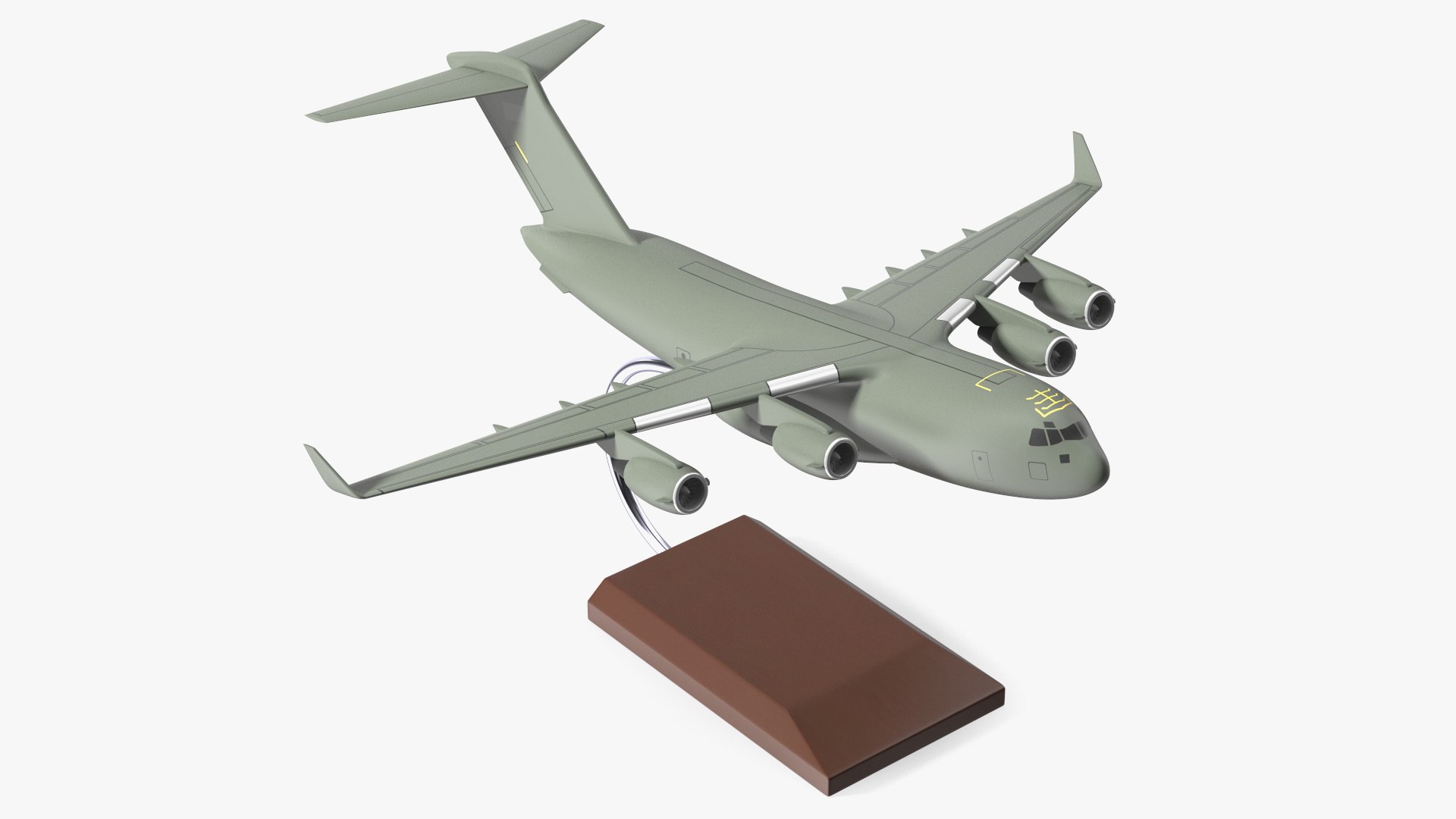 Military Transport Aircraft Scale Model with Stand 3D model preview