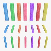 Multicolored Chalk Sticks – 3 Shape Variations