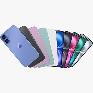 Apple iPhone 16 All Colors 3D model