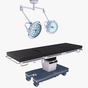 Operating Table and Operating Lamp 3D