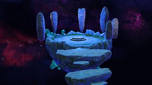 3D Altar arena stone tablet Suspension mountain Floating island
