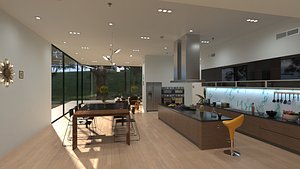 3D Kitchen  Living Room 004 PBR model