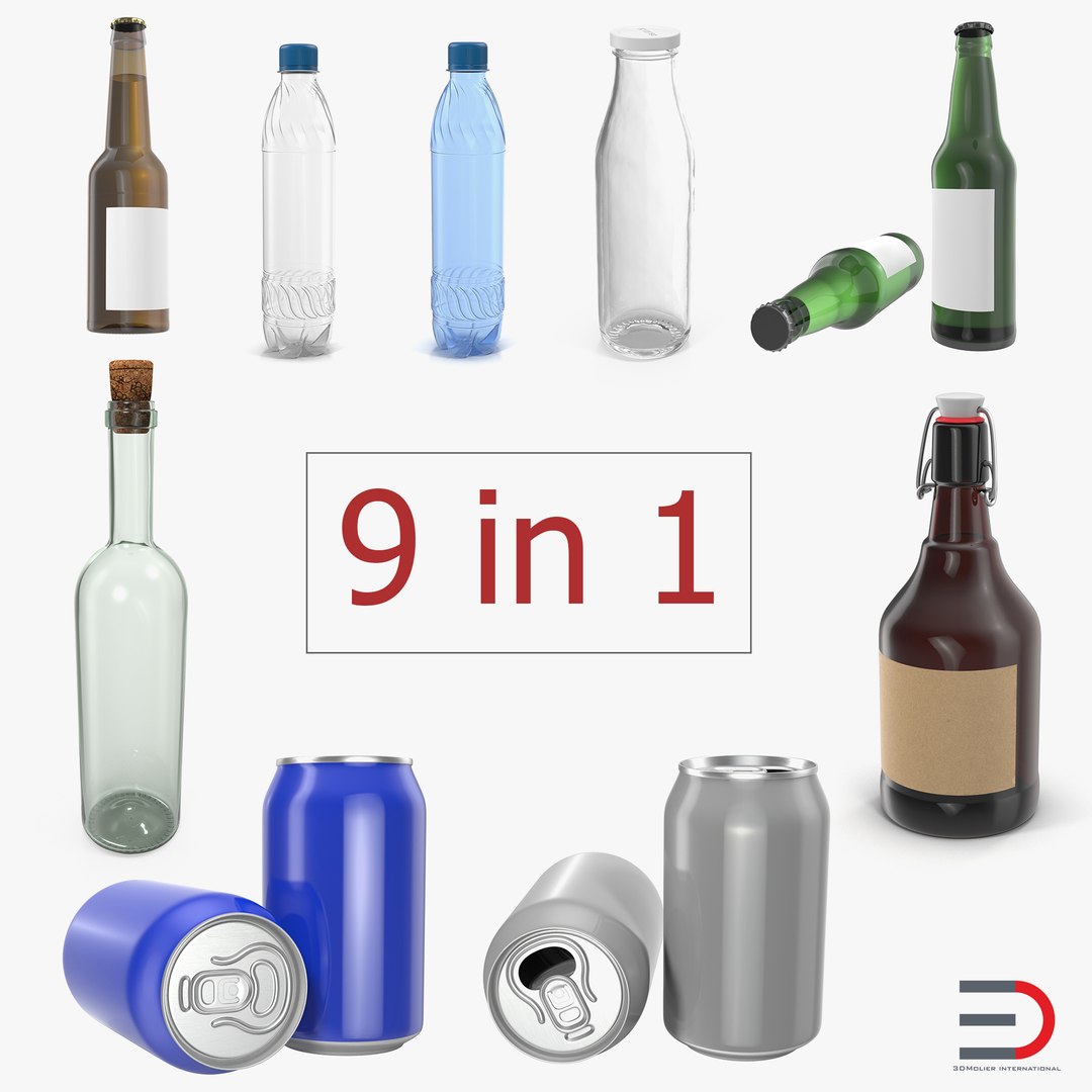 Bottles 3D Models Collection 4 3D model preview