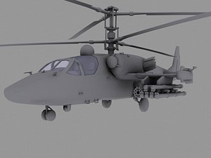3d model ka-52 russian helicopter hocum