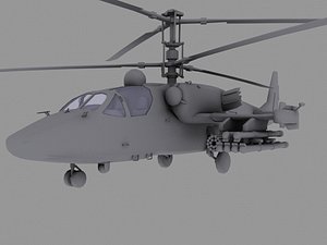 Ka-52 Hocum B russian gunship helicopter game model
