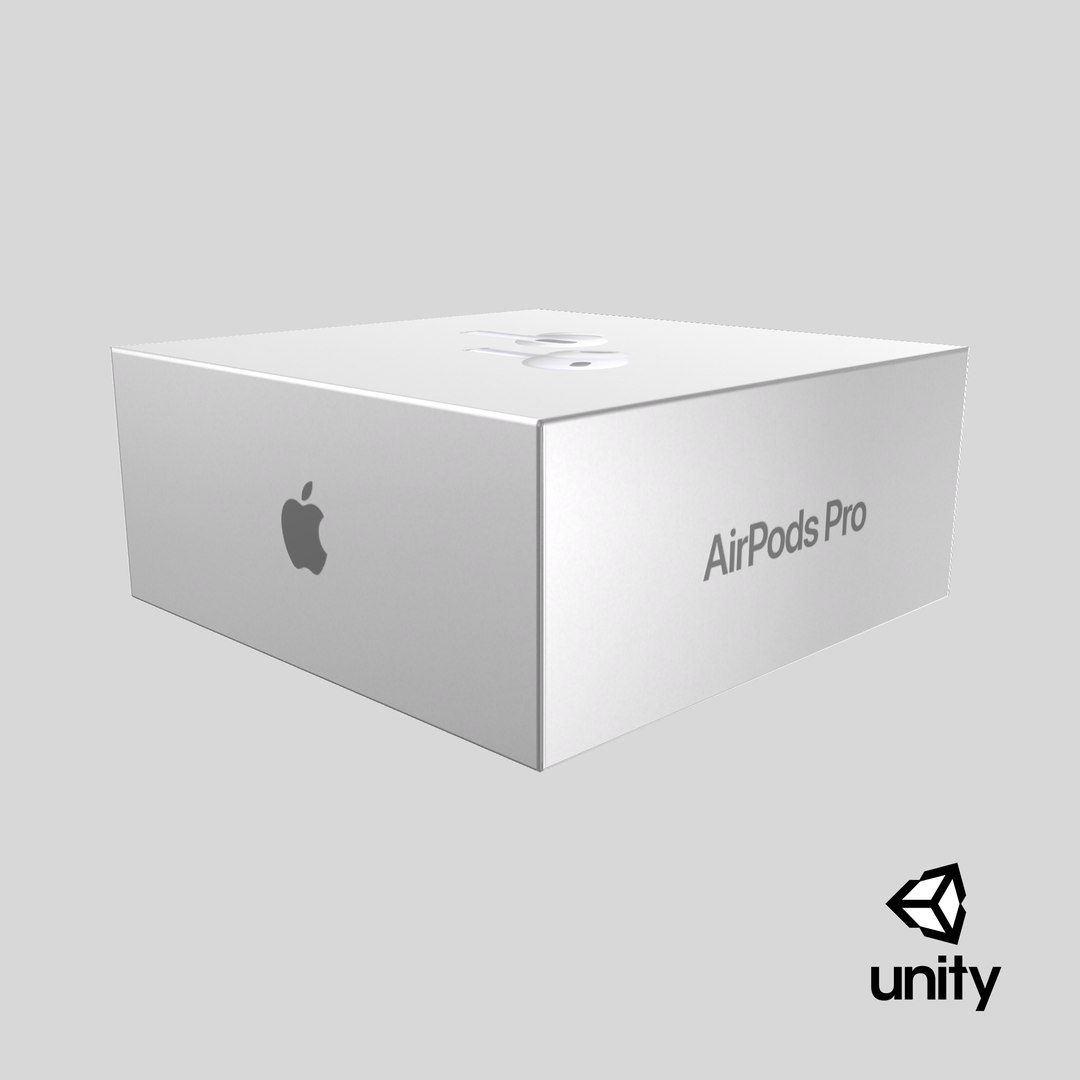 3D Box AirPods Pro https://p.turbosquid.com/ts-thumb/aH/h6qbPL/El/stemcell_unity_render/png/1718271882/1920x1080/fit_q87/149f0dd9408ecbb3d5d661eac7e8b7dbe114ee40/stemcell_unity_render.jpg