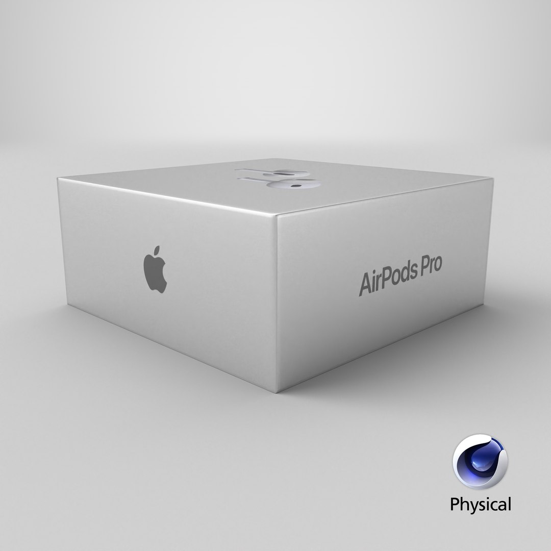 3D Box AirPods Pro https://p.turbosquid.com/ts-thumb/aH/h6qbPL/rp/stemcell_cinema_4d_physical_render/png/1718271876/1920x1080/fit_q87/10afc754f2121286bf2b5192d68a47f105b24341/stemcell_cinema_4d_physical_render.jpg