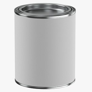 Paint Can Size 01 White Clean and Generic Label 3D model