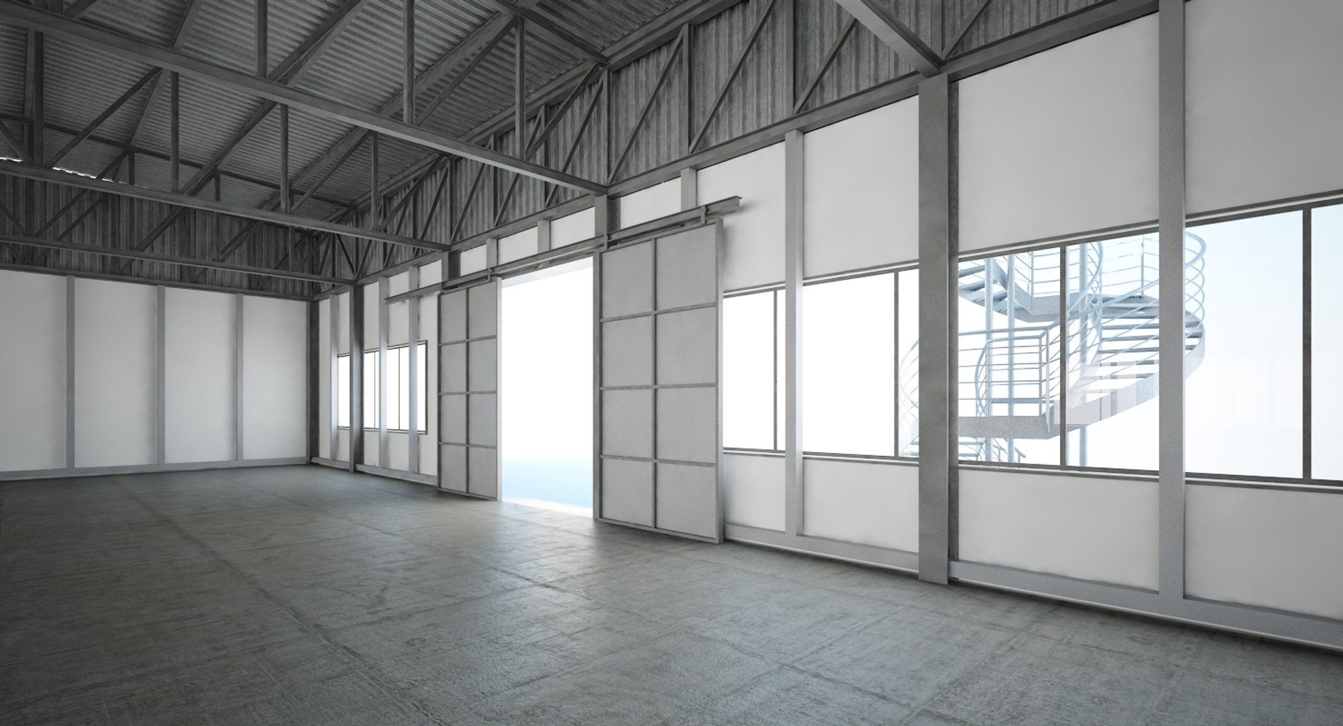 3D Modern Warehouse Factory Hall Interior - TurboSquid 1268795