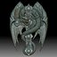 Dragon on the cross bas-relief for CNC router or printer