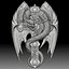 Dragon on the cross bas-relief for CNC router or printer