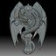 Dragon on the cross bas-relief for CNC router or printer