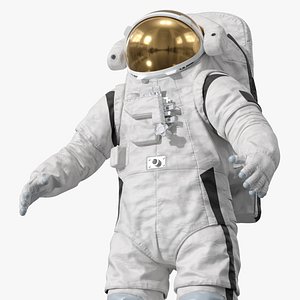 Empty Modern Lunar Mission Spacesuit A-pose 3D