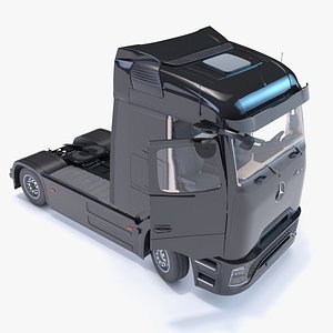Mercedes 600 Tractor Unit Black Rigged for Cinema 4D