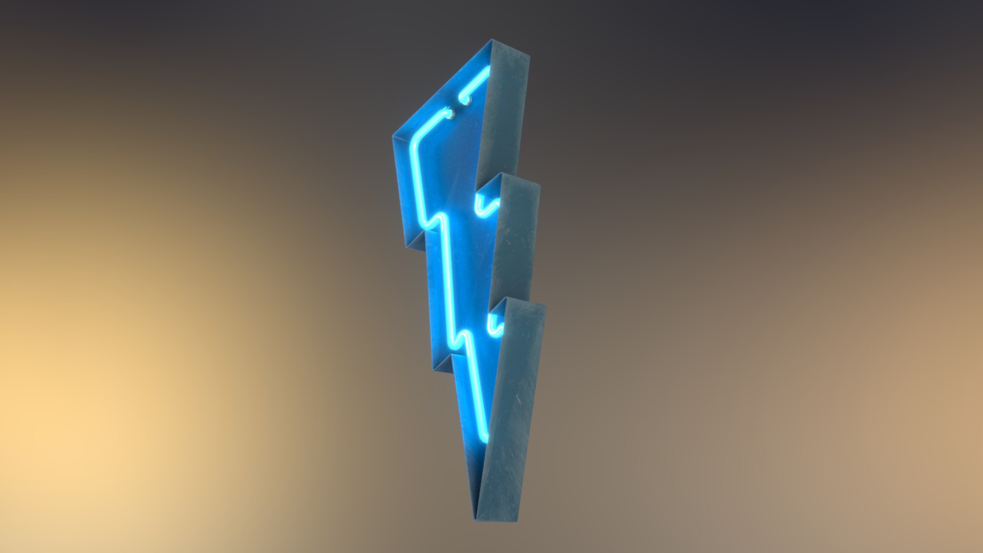 3D Model Lightning Bolt NEON Sign - TurboSquid 1768454