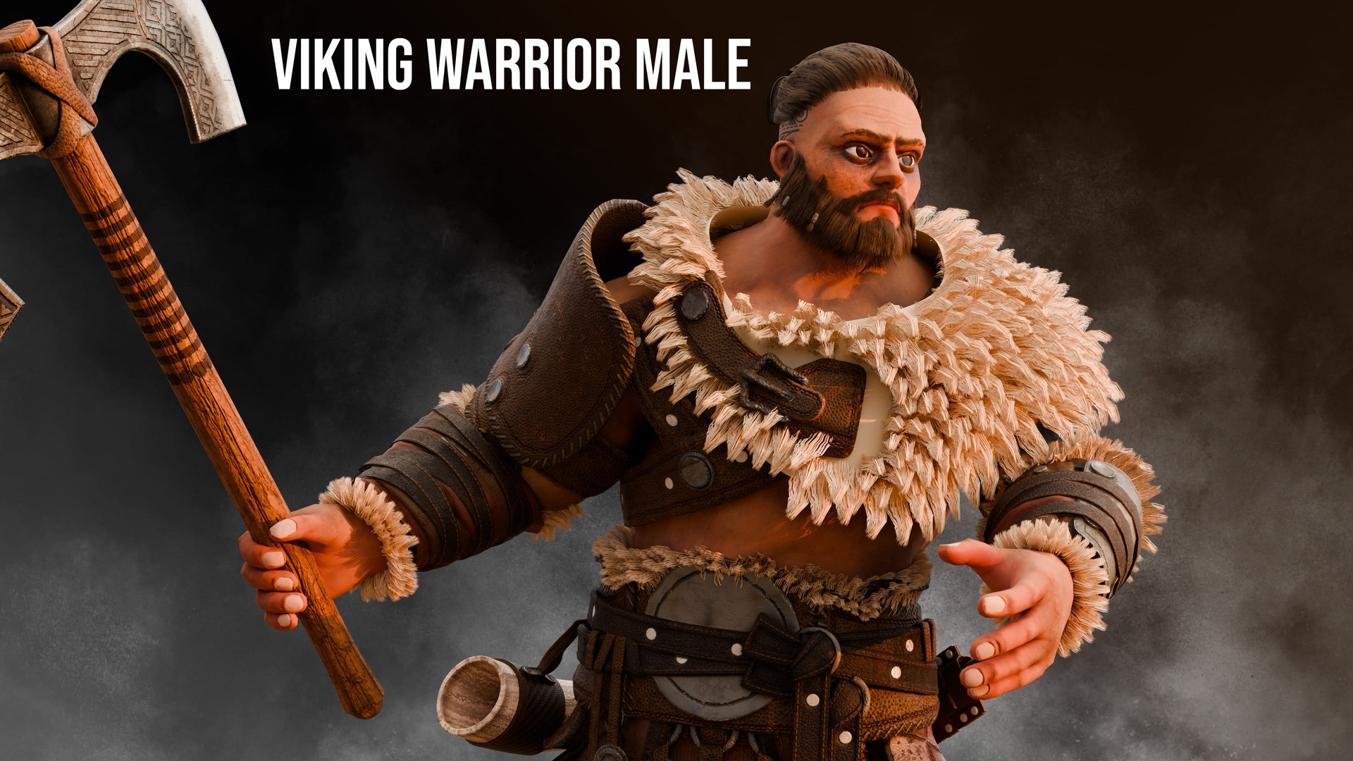 Viking Warrior Fully Rigged Game Ready Male Character 3D - TurboSquid ...