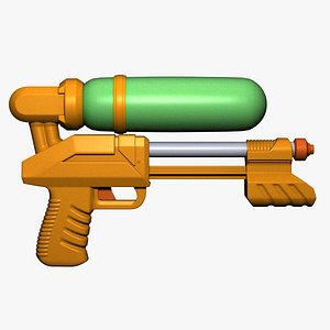 Water Gun high and low poly