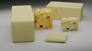 3D pieces of cheese 3d model model