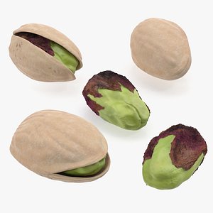 3D set pistachios roasted