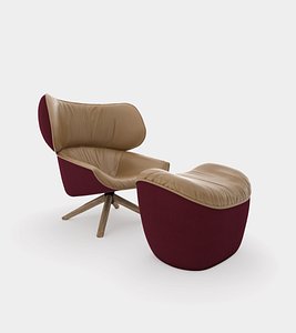 armchair headrest ears modelled 3D model