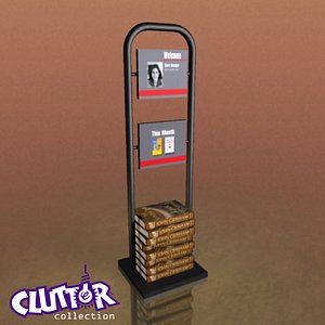 3d book clutter model
