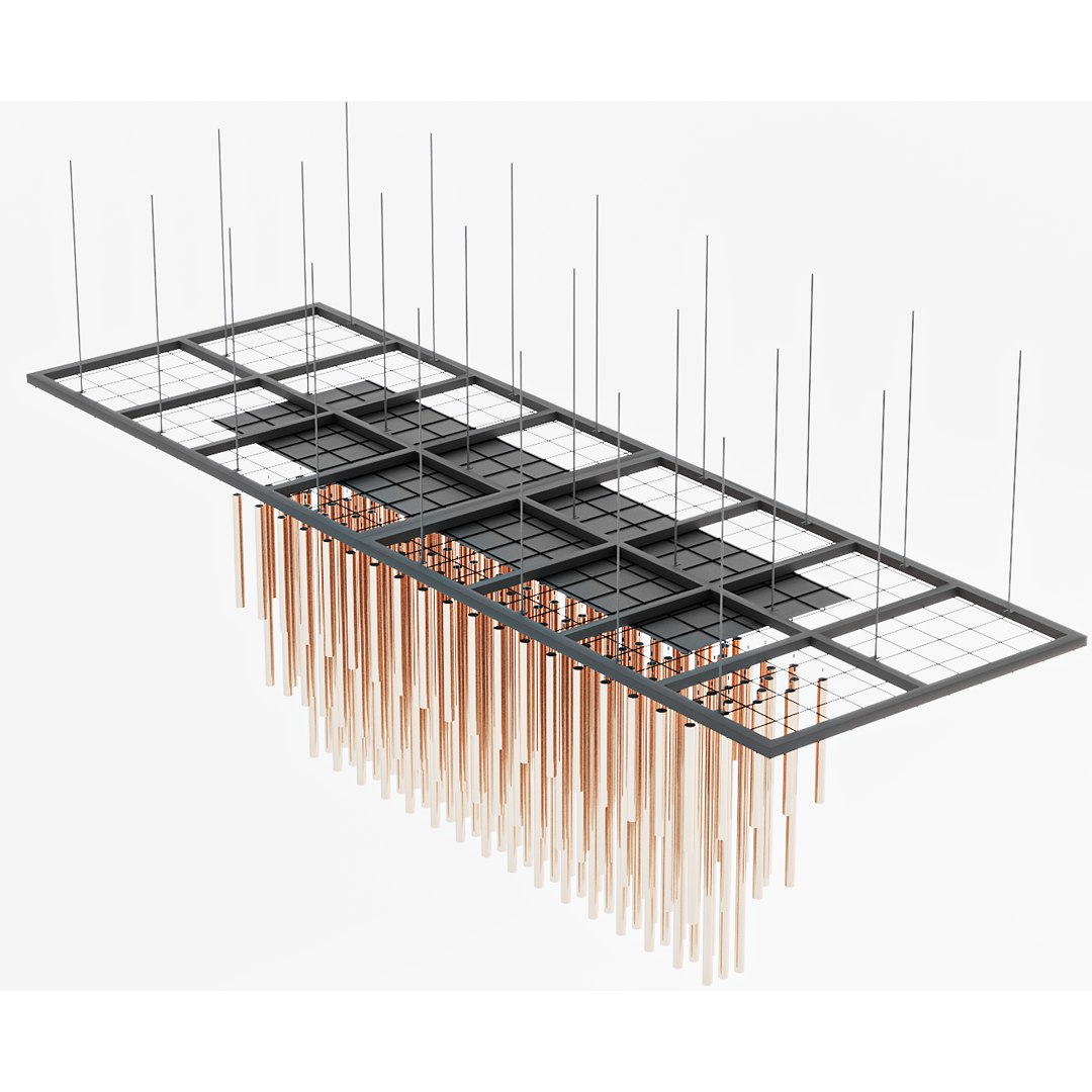 Curated visual reference: Exposed Metal Pipe Pendant Reference: Metal Pipe Pendant Decor 3D Model