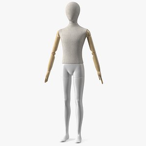 3D Flexible Child Mannequin Rigged for Maya