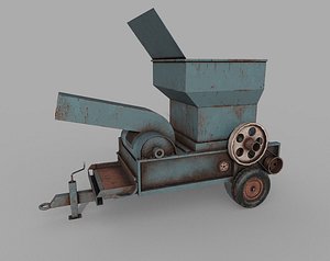 Old Rusted Hay Maker Machine 3D model