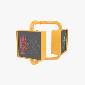 traffic light pedestrian 3d max