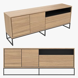 3D Sideboard with doors and drawers model