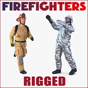 3D rigged firefighters