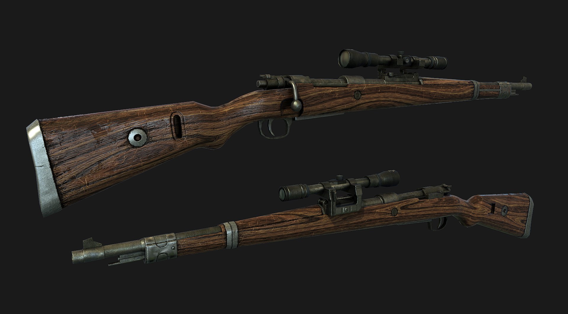 3D model Mauser 98k WW2 german Rifle Kar98k PBR VR / AR / low-poly |  CGTrader