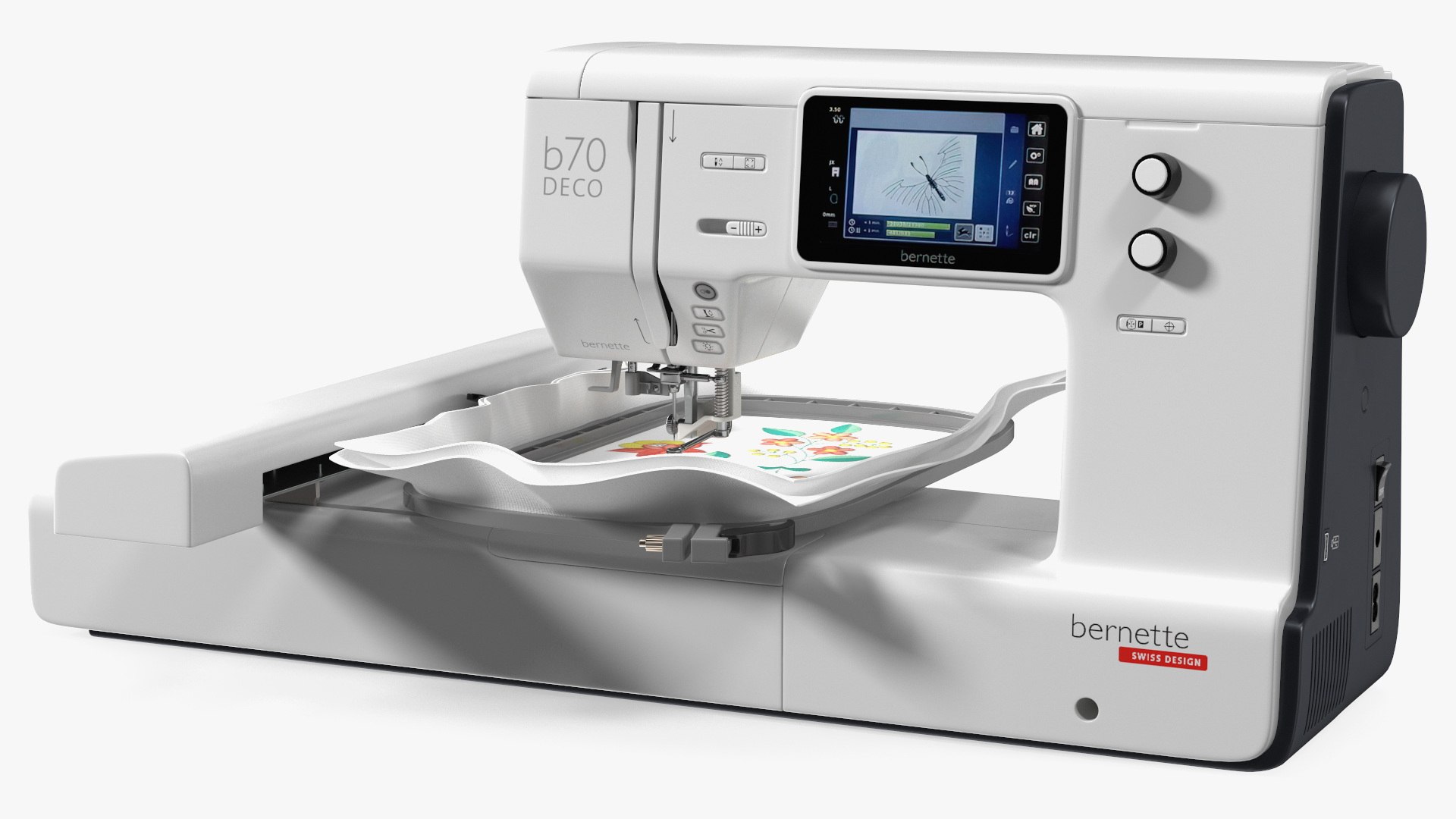 Embroidery Machine Bernette b70 Deco Screen On Rigged 3D model preview
