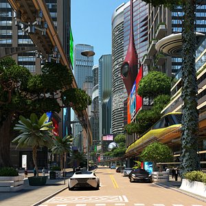 3D model City Streets with video preview 1920x1080