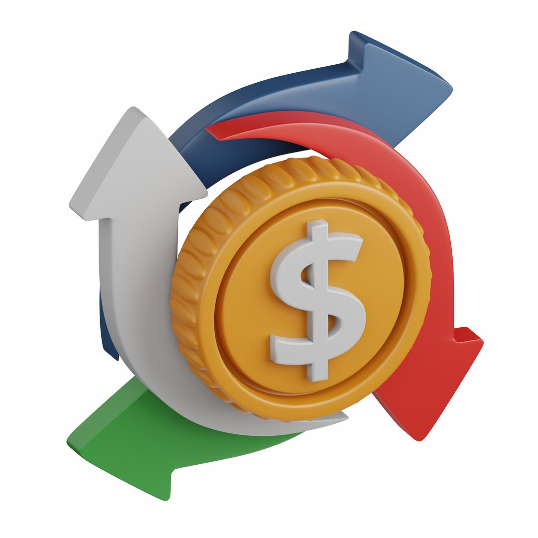3d rendering cash flow isolated useful for business and finance design ...