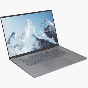 Asus Zenbook A16 Gray Rigged 3D model