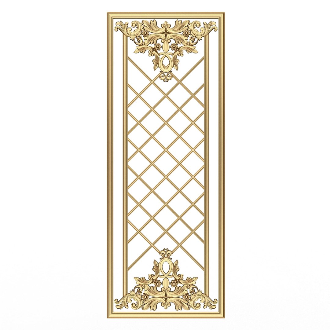 3D model Boiserie Carved Decoration Panel 018 - TurboSquid 2174023