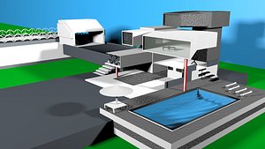 3d modern villa model