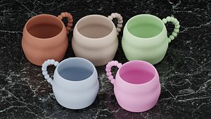 ceramic mug set 3D model