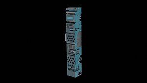 Sci-Fi Hard Surface Pillar with textures model