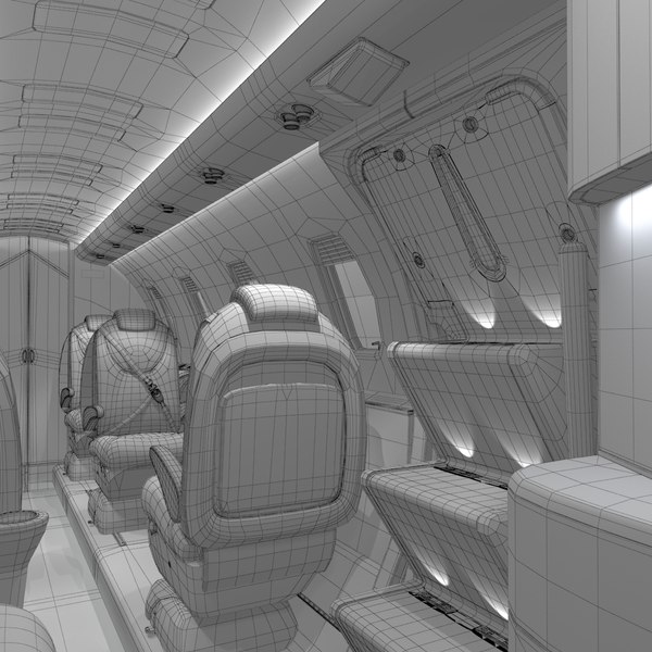 3d realistic cabin cessna citation