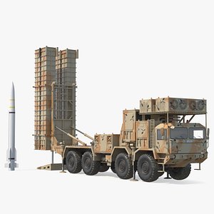 Iranian Bavar 373 Air Defense System on Ready with Missile 3D model