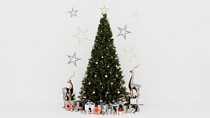 High quality Christmas tree pack 10 3D model