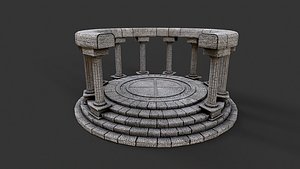 Ancient Circular Stone Platform Altar 4 model