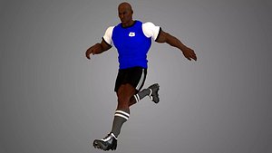 African Football Soccer Player Male 3D model