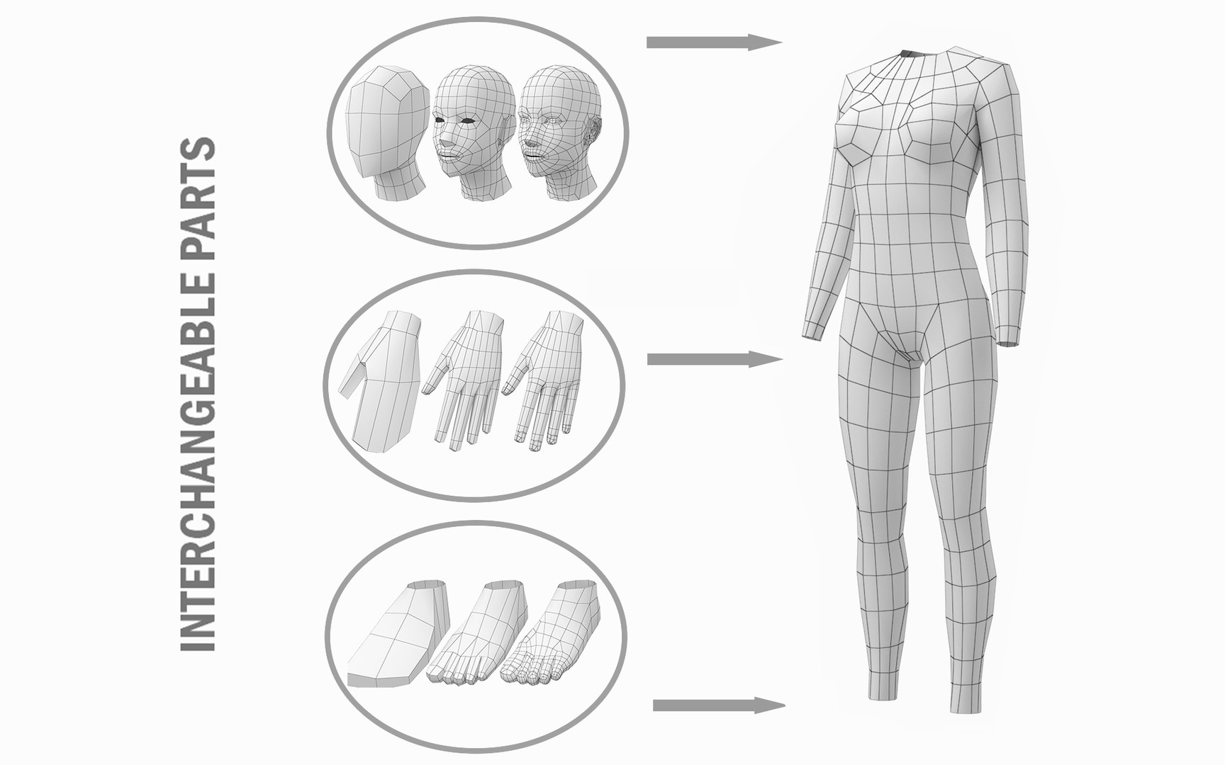 Natural Female In Rest Pose Base Mesh Model - TurboSquid 2124763