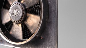3D old rusty metal fan model